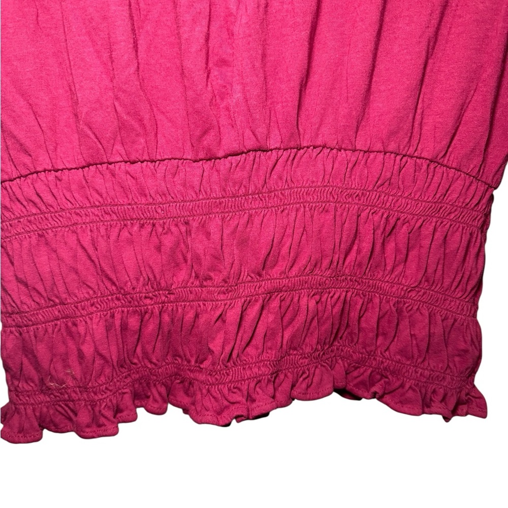 LOFT Ruffled Sleeveless Top in Deep Raspberry - Picture 3 of 6